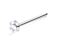 Hexagonal Silver Straight Nose Stud NSKA-733 